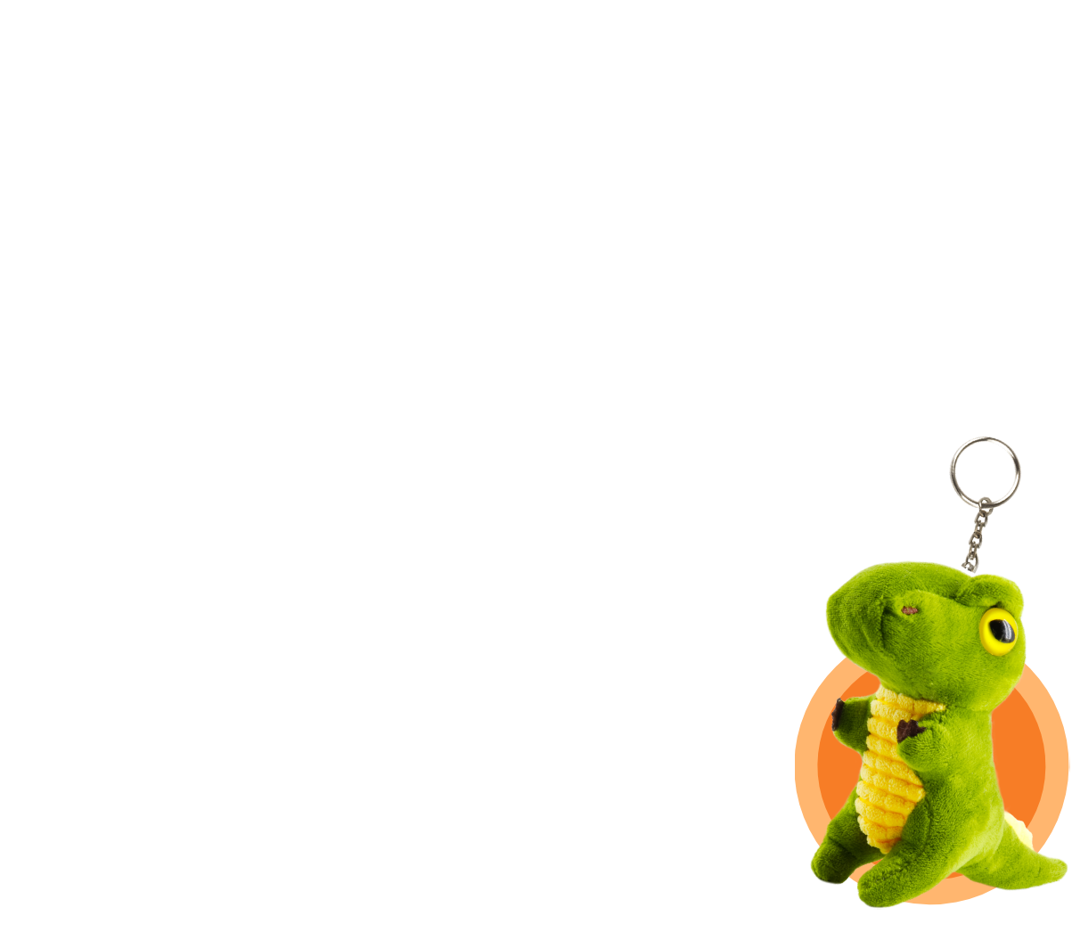 chaveiro pelúcia dinossauro.