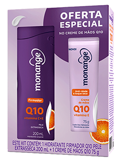 MONANGE KIT HIDRATANTE FIRMADOR Q10 VITC PELE EXTRA SECA 200ML + MÃOS Q10 75G